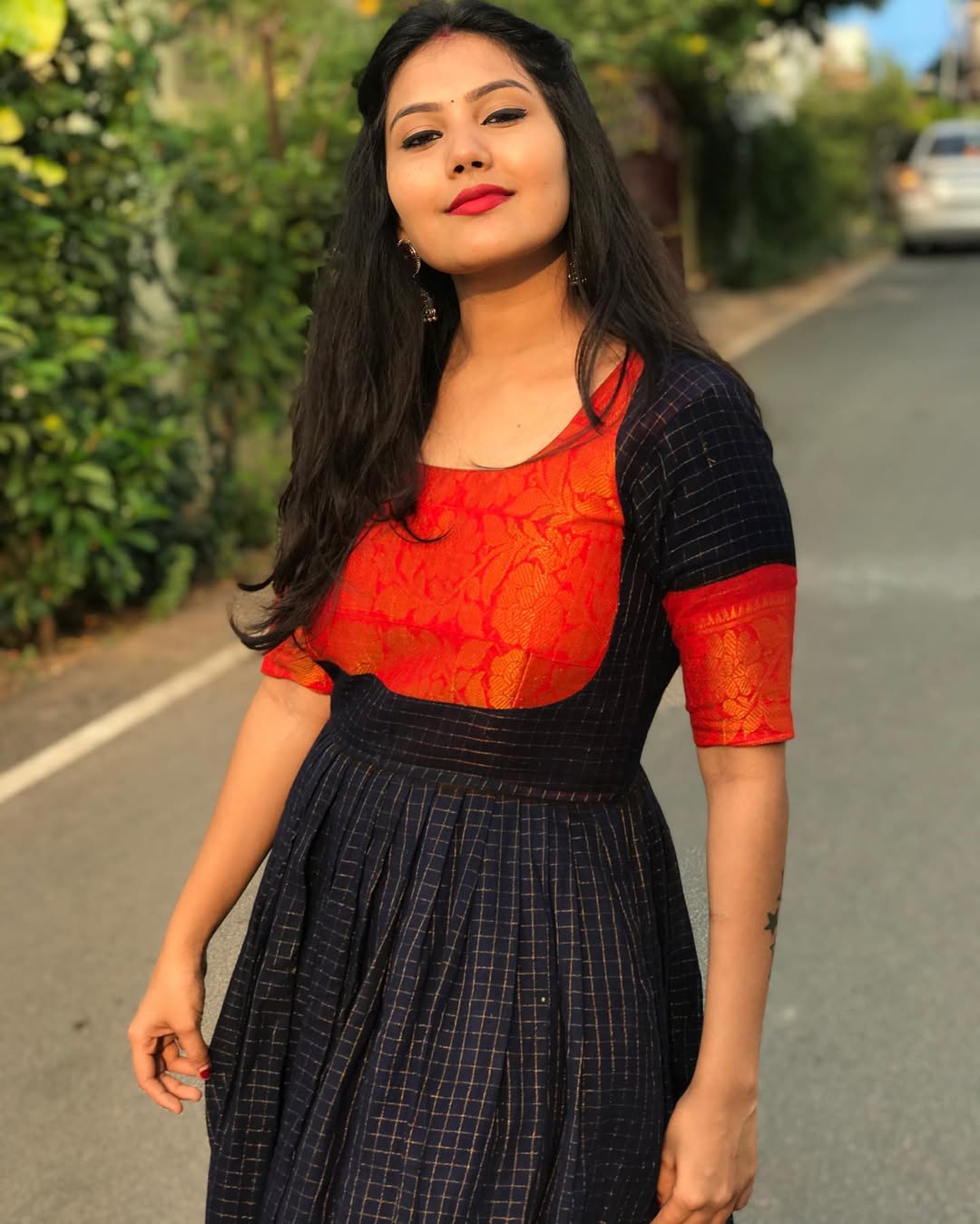 sungudi cotton dress Madurai Sungudi Maxi Dress Sungudi Cotton Dress Sungudi Dress Black And Red 9944484087 Long Gown Design, Long Dress Design, Kalamkari Dresses