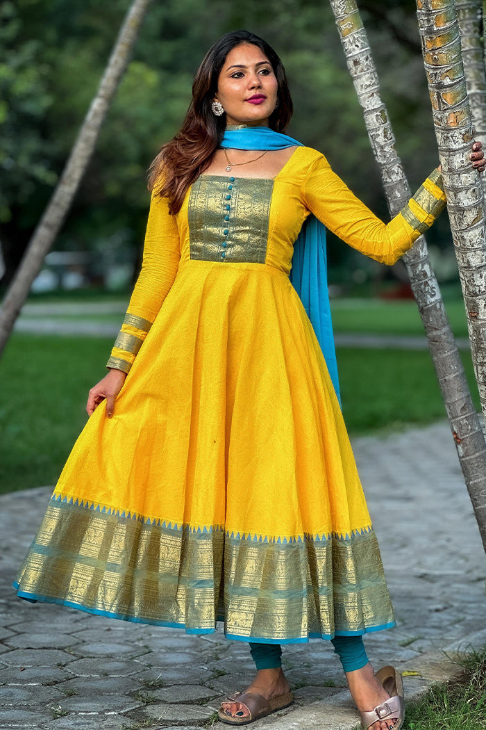 Classic Pushpa Yellow Designer Outfit Style | Label Kamra